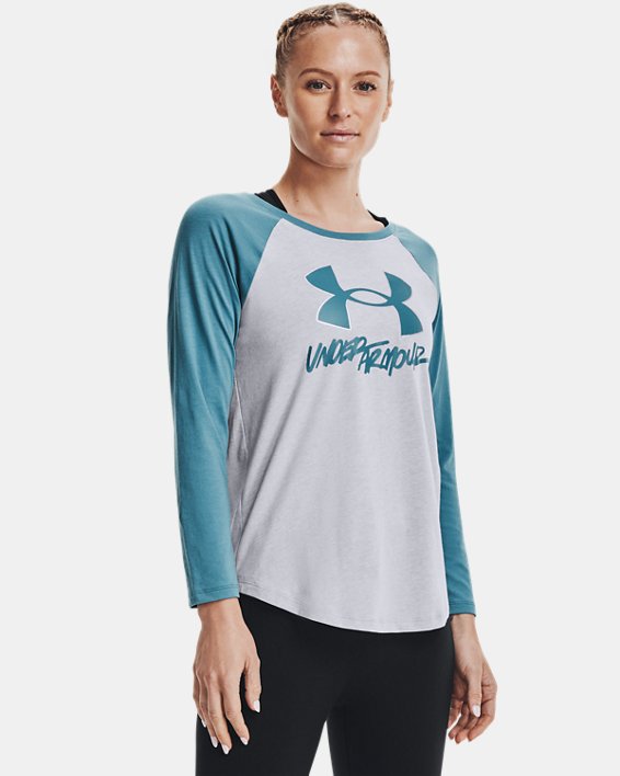 Women's UA Sportstyle Baseball T-Shirt, Gray, pdpMainDesktop image number 0